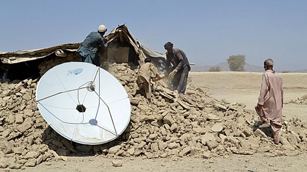 Zniszczony dom w okręgu Awaran