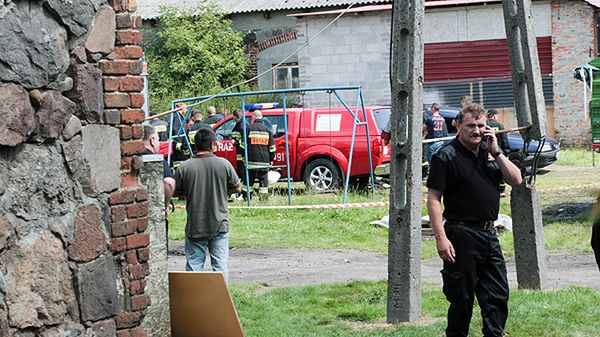 Akcja straży na miejscu wypadku