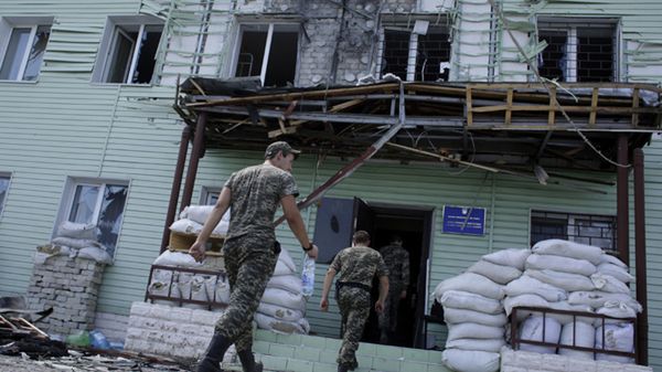 Posterunek ukraińskich żołnierzy w obwodzie ługańskim, gdzie trwają walki z separatystami