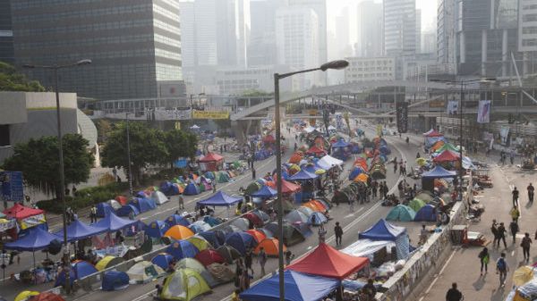 Demonstranci w Hongkongu