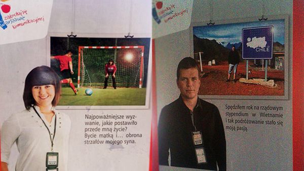 Plakaty w ramach akcji ocieplania wizerunku kontrolerów biletów