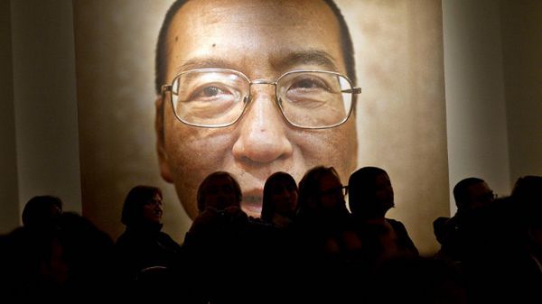 Liu Xiaobo na zdjęciu wystawionym w Oslo