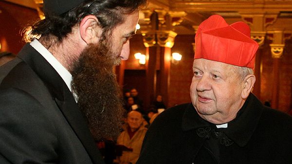 Rabin Icchak Horowitz oraz metropolita krakowski, abp Stanisław Dziwisz