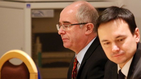 Minister spraw wewnętrznych Jacek Cichockioraz prokurator generalny Andrzej Seremet przed posiedzeniem Rady Bezpieczeństwa Narodowego