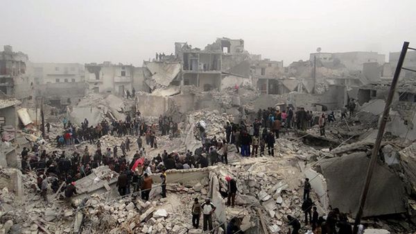 Miejsce tragedii w Aleppo