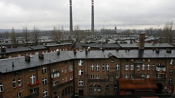 Osiedle robotnicze Janów-Nikiszowiec, widok na kopalnię Wieczorek