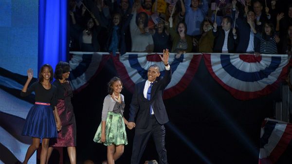 Prezydent USA Barack Obama wraz z rodziną