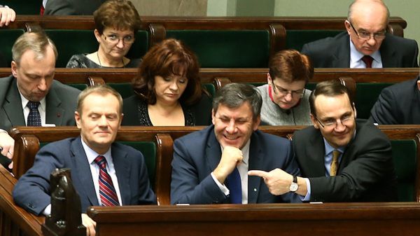 Od lewej: Donald Tusk, Janusz Piechociński i Radosław Sikorski