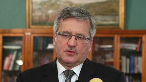 Prezydent Bronisław Komorowski podczas wizyty na Łotwie