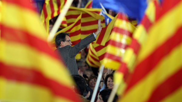 Premier Katalonii Arturo Mas na wyborczym wiecu