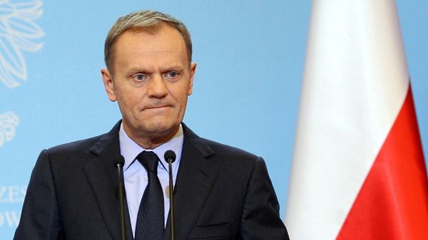 Premier Donald Tusk podczas konferencji prasowej