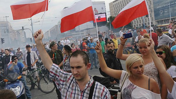 Godzina "W" na rondzie Dmowskiego w Warszawie