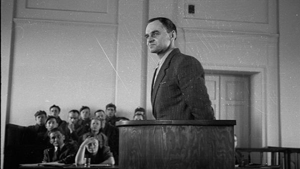 Witold Pilecki podczas procesu przed Wojskowym Sądem Rejonowym w Warszawie. Zdjęcie archiwalne z 3 marca 1948 roku