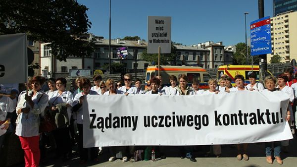 Protest pracowników wołomińskiego szpitala