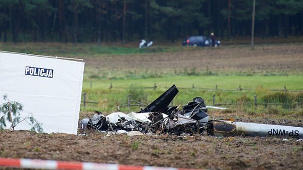 Miejsce katastrofy śmigłowca w okolicy wsi Wygonin koło Starej Kiszewy
