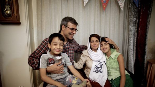 Nasrin Sotudeh z mężem i dziećmi