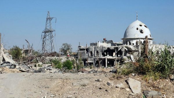 Wojenne zniszczenia w Damaszku