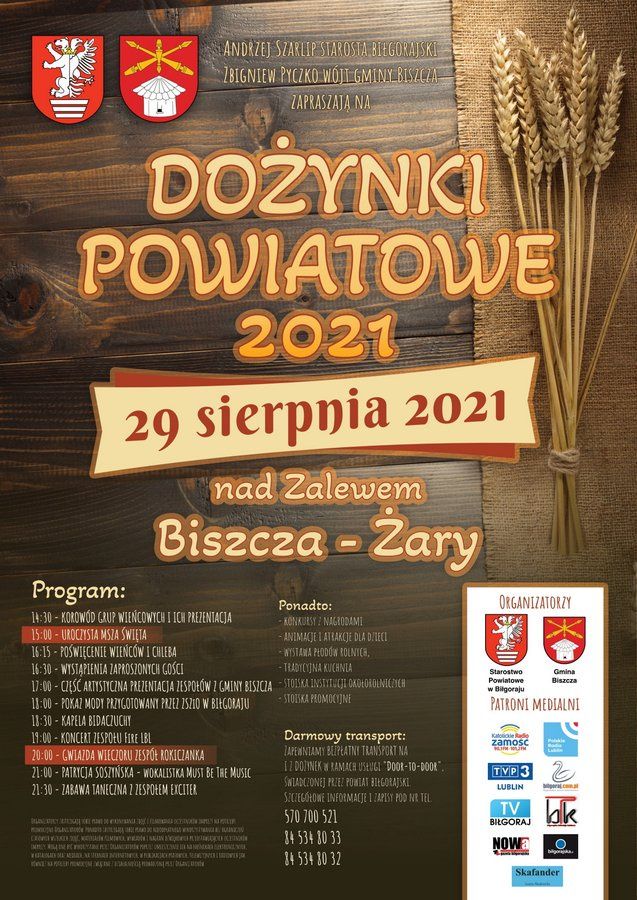 Dożynki Powiatowe Biszcza nad zalewem Biszcza - Żary 2021