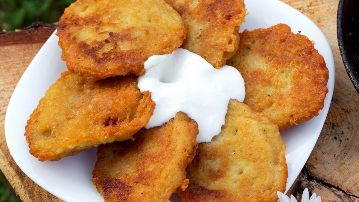 Placki z dodatkiem kwiatostanów leszczyny