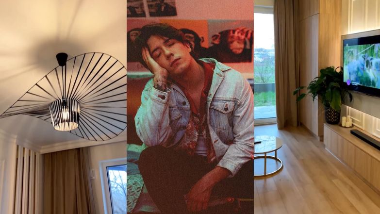 Mieszkanie Dawida Kwiatkowskiego zaprojektował znany architekt. Fantazyjne żyrandole, sztukateria i obklejony sufit 