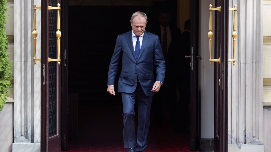 Polish Prime Minister Donald Tusk is waiting for Indian Prime Minister in Warsaw, Poland on August 22, 2024. (Photo by Foto Olimpik/NurPhoto via Getty Images)