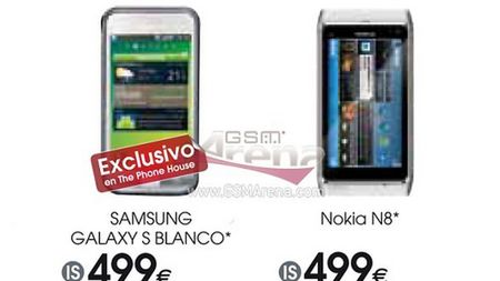 Biały Samsung Galaxy S. Nokia N8 w Hiszpanii za 499 euro 1