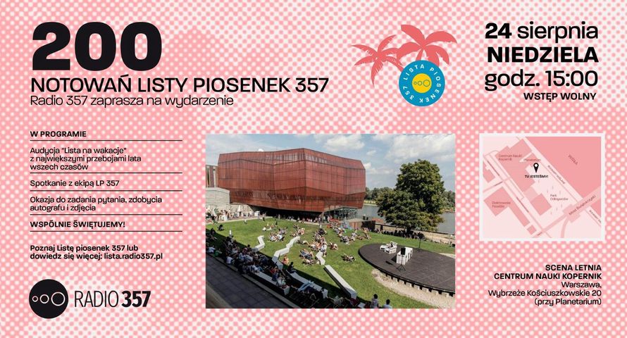 Jubileusz Listy Piosenek w Radiu 357. Event dla słuchaczy