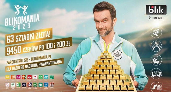 Tomasz Kot w reklamie loterii Blikomania. Do wygrania sztabki złota