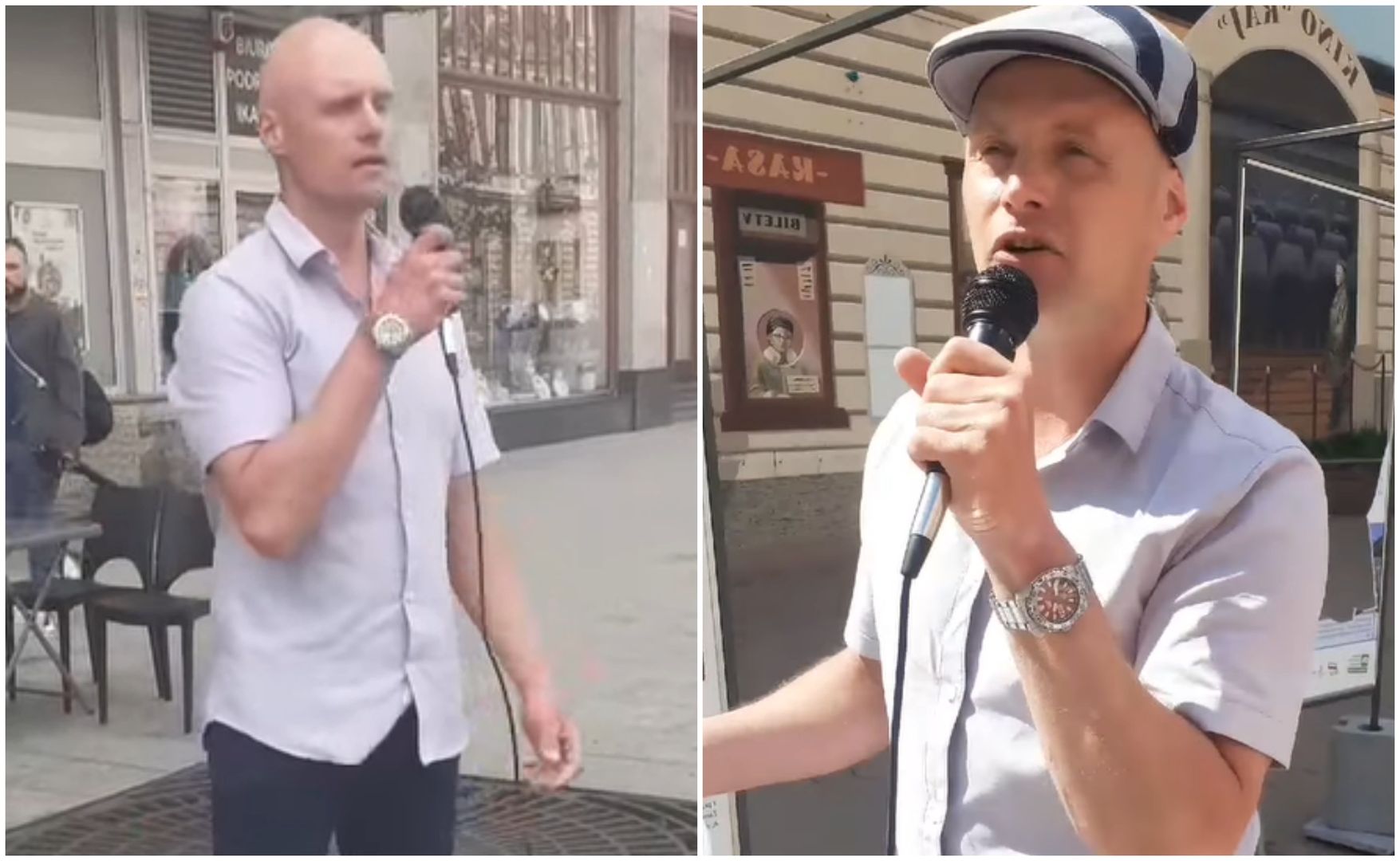 Łzy cisną się do oczu. Krzysztof Krawczyk junior śpiewa hity ojca na ulicy Piotrkowskiej w Łodzi