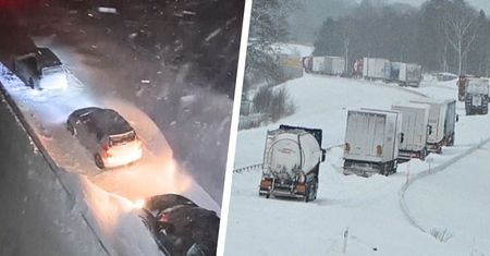 Paraliż pogodowy w Szwecji. Auta utknęły w śnieżycy