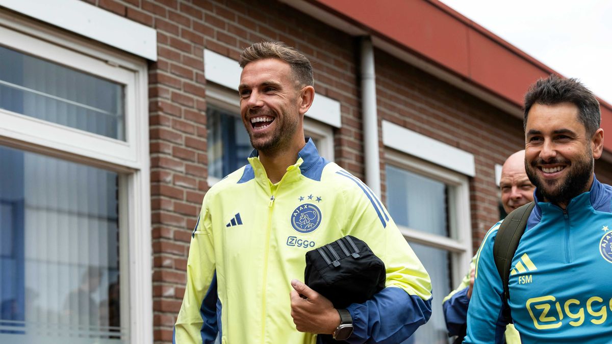 WEZEP, NETHERLANDS - JULY 13:  Jordan Henderson of Ajax pre-match during a pre-season friendly match between Ajax and Rangers at Voetbalvereniging WHC, on July 13, 2024, in Wezep, Netherlands. (Photo by Craig Foy/SNS Group via Getty Images)