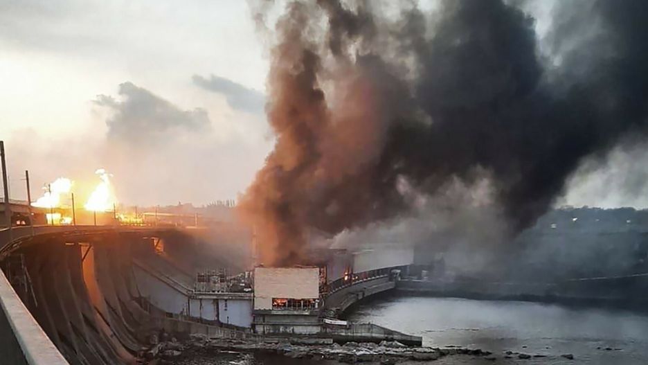 Hydroelektrownia w Dnieprze trafiona przez Rosjan 22 marca