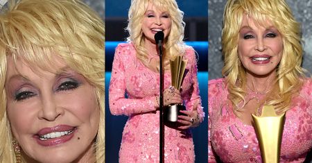 71-letnia (!) Dolly Parton w różu odbiera nagrodę za działalność dobroczynną (FOTO)