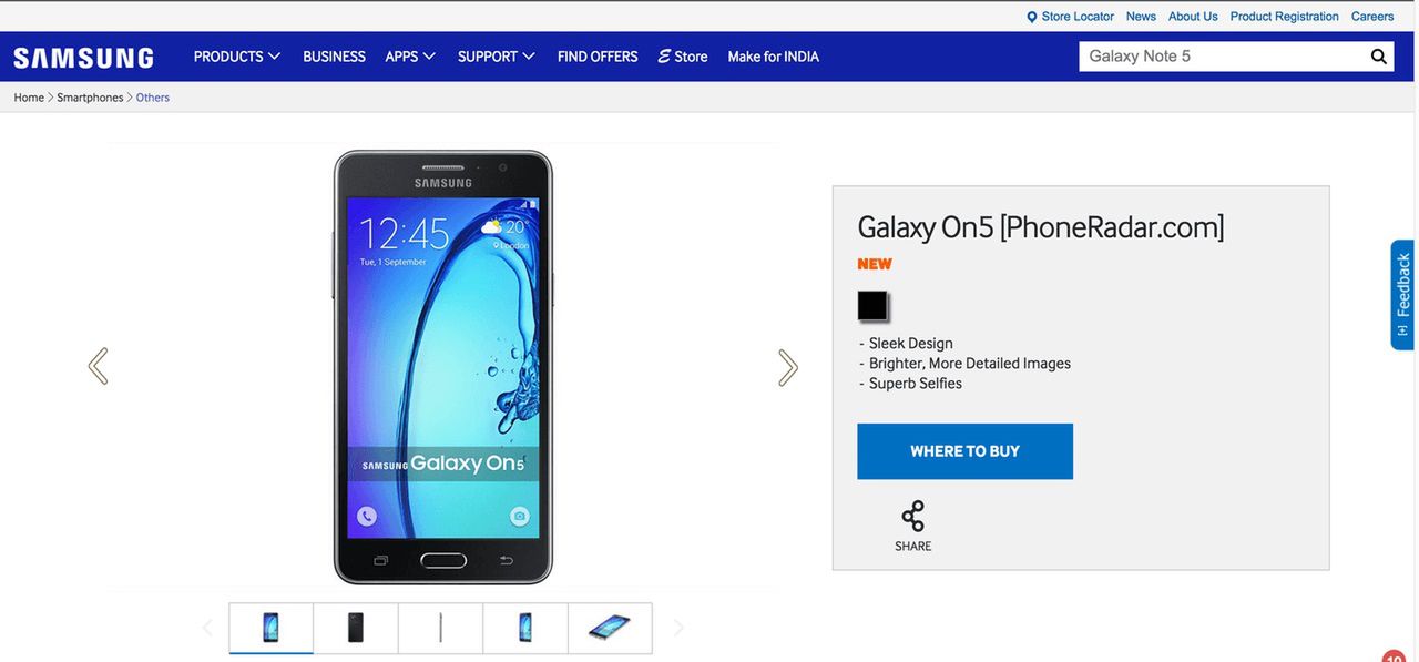 Galaxy On5 przyłapany na stronie Samsunga. Co o nim wiadomo? 7