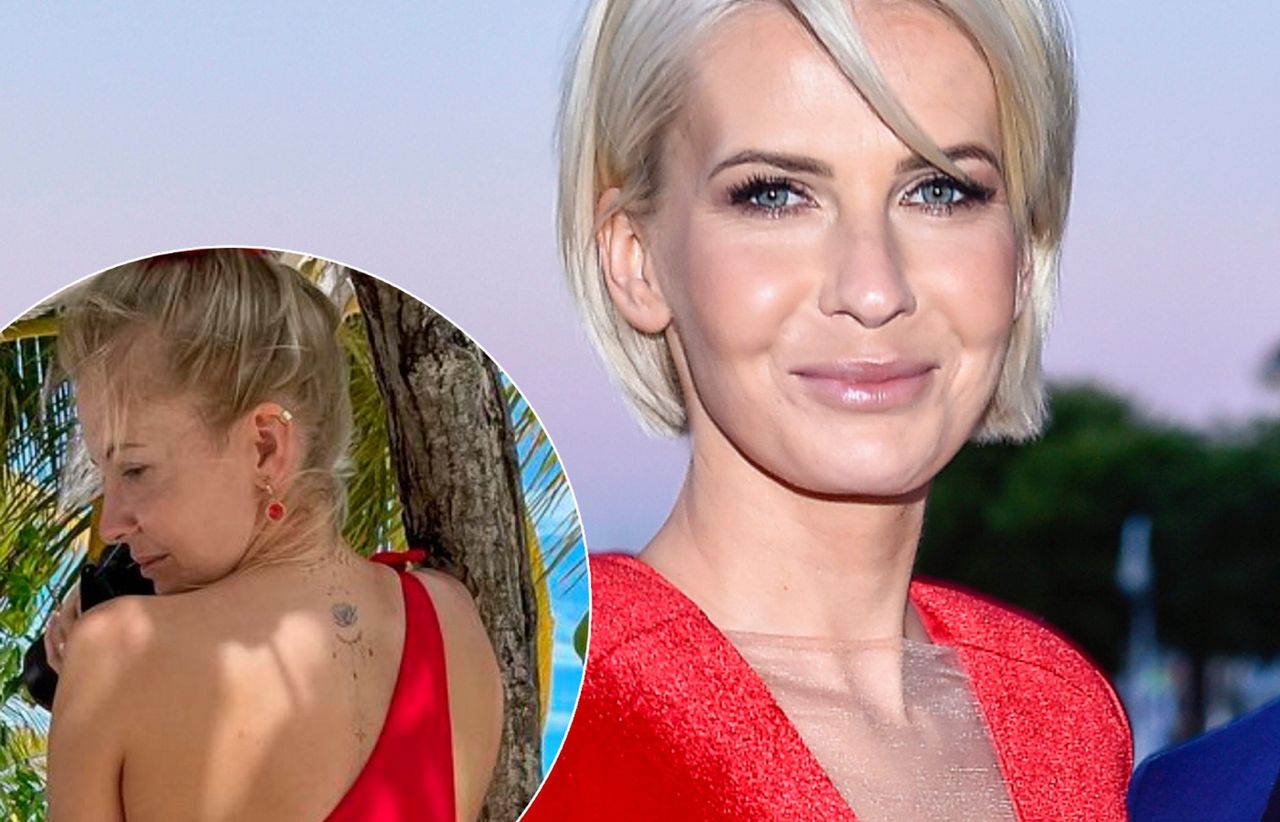 Edyta Pazura w kostiumie kąpielowym. Wycięty strój odsłonił jej szczuplutką figurę. "Myślałam, że to jakaś nastolatka"