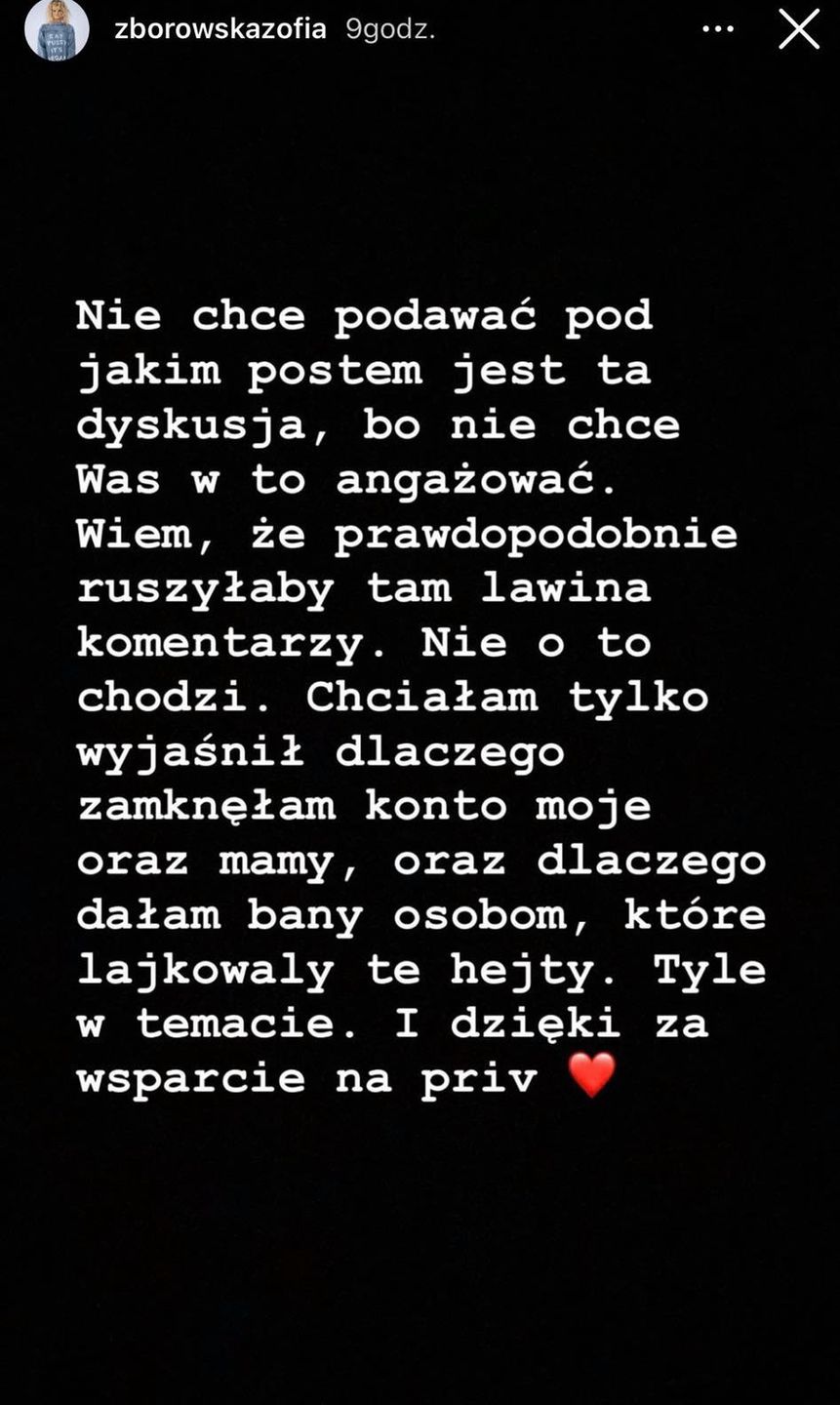 Zofia Zborowska broni ojca