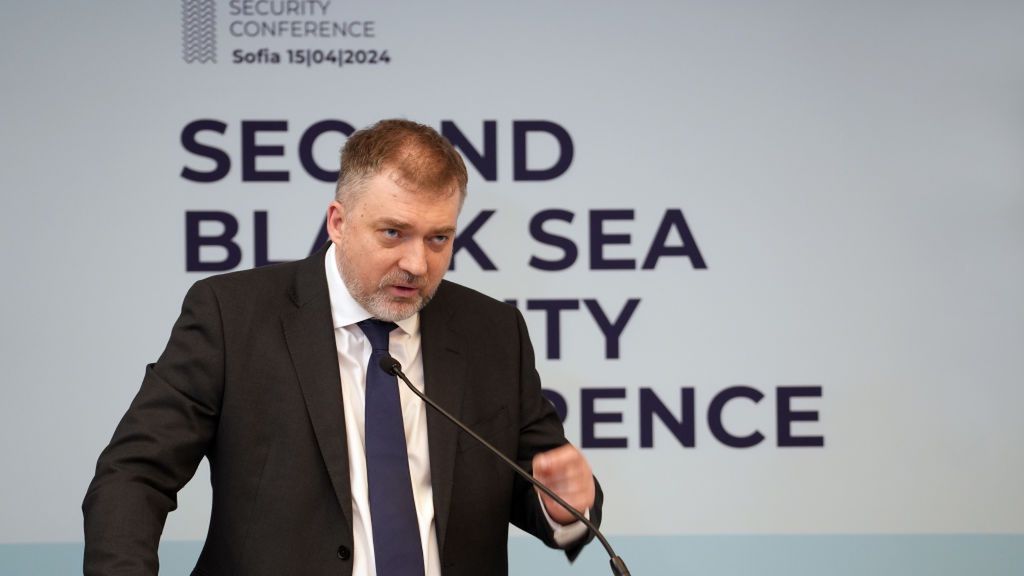 Second Black Sea Security Conference in Sofia Bulgaria
SOFIA, BULGARIA - APRIL 14, 2024 - Chairman of the Centre for Defence Strategies, Minister of Defence of Ukraine (2019-2020) Andriy Zagorodniuk speaks during the Second Black Sea Security Conference of the International Crimea Platform, Sofia, Bulgaria.  (Photo credit should read Kyrylo Yevseiev / Ukrinform/Future Publishing via Getty Images)
Future Publishing
second black sea security conference, andriy zagorodniuk, international crimea platform