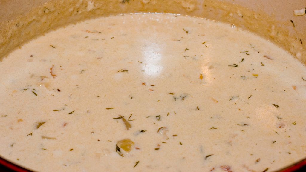 Zagęszczona zupa z mięczaków Nowa Anglia (do kupienia gotowa do spożycia)