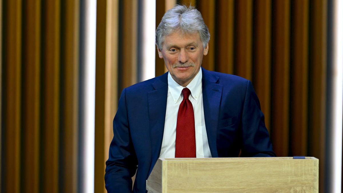 MOSCOW, RUSSIA - DECEMBER 19: Kremlin Spokesman Dmitry Peskov moderates Russian President Vladimir Putin's annual special televised question-and-answer session and year-end news conference, held at the Gostiny Dvor trade and exhibition center in Moscow, Russia, on December 19, 2024. (Photo by Sefa Karacan/Anadolu via Getty Images)