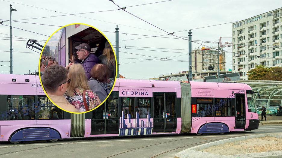 Turyści kłócili się o wejście do tramwaju Chopinowskiego 