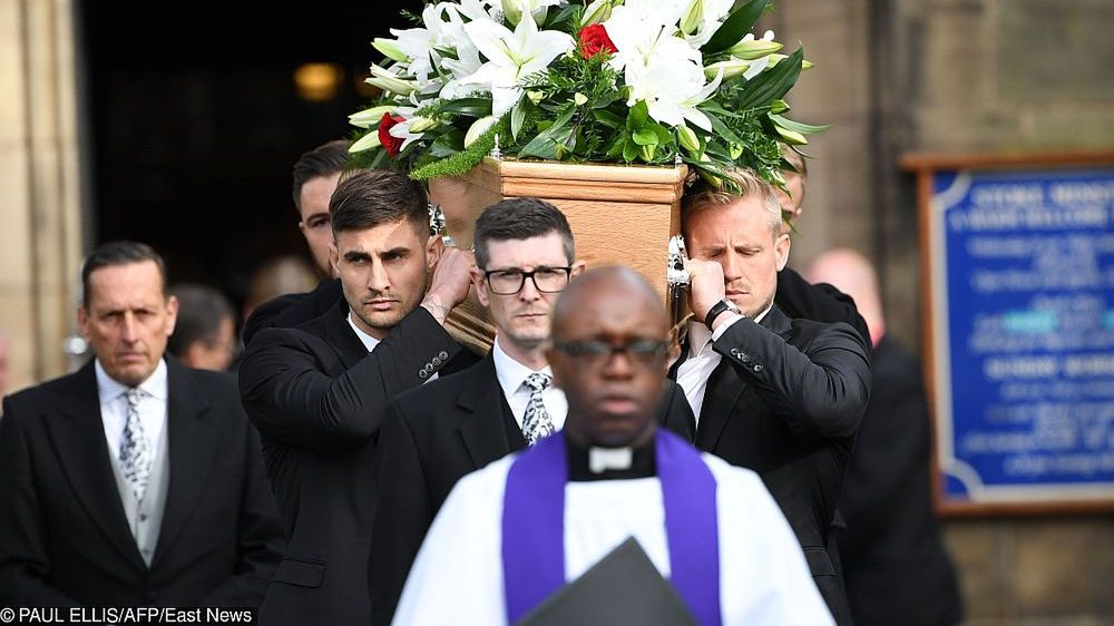 Pogrzeb Gordona Banksa (na zdjęciu: Kasper Schmeichel z prawej)