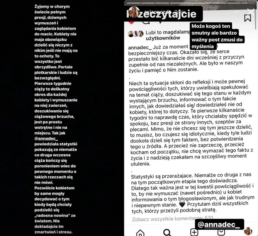 Joanna Opozda współczuje Annie Dec 