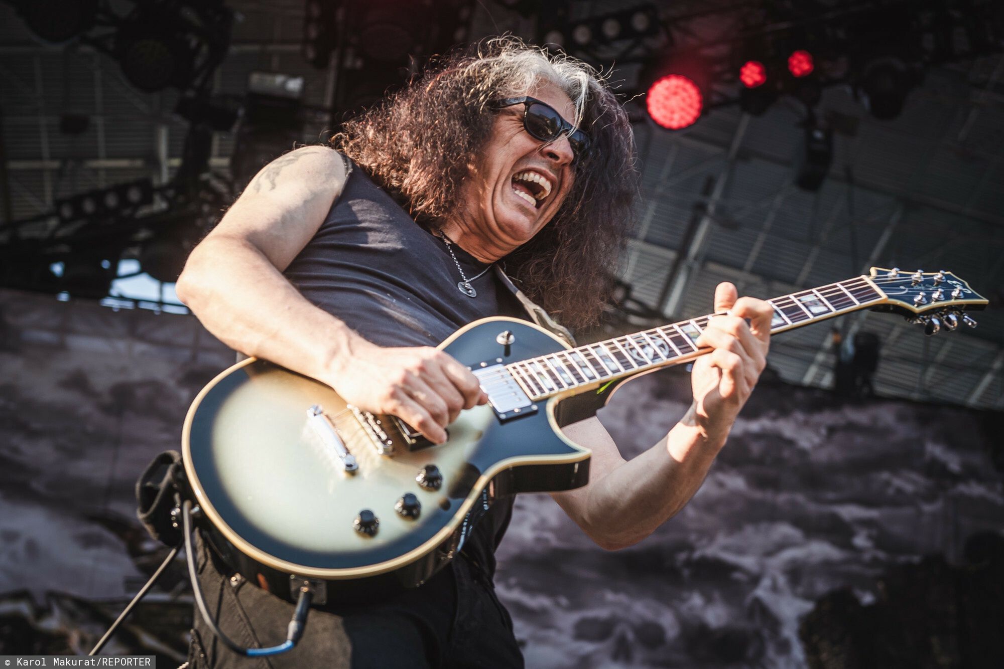 Koncert zespołu Testament na Mystic Festivalu. Nz. Alex Skolnick
