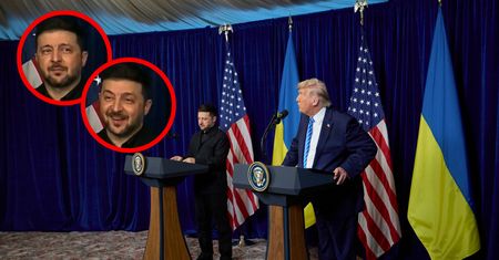 Trump: Rosja chce sukcesu Ukrainy. Internet komentuje minę Zełenskiego