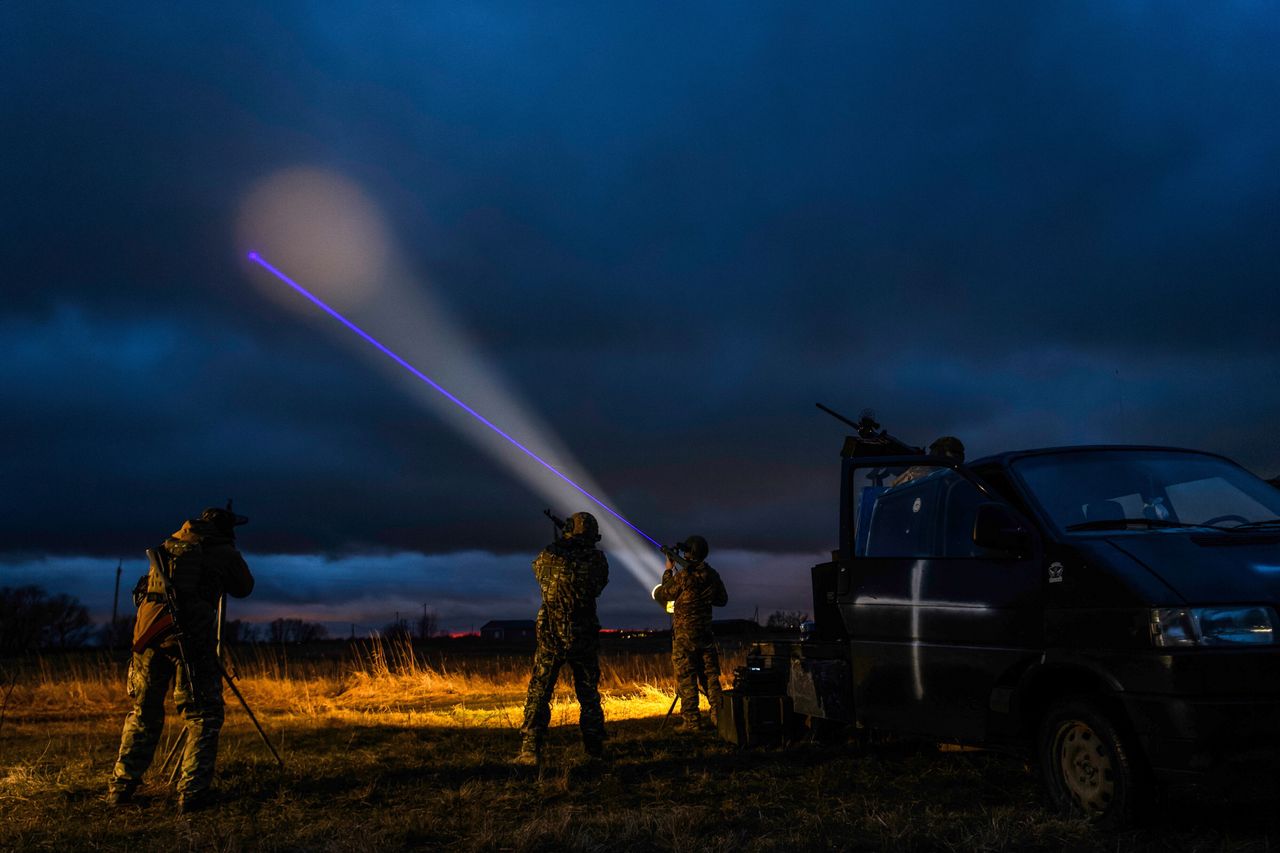 Volunteer Air Defence Unit in position in the Kiev region.