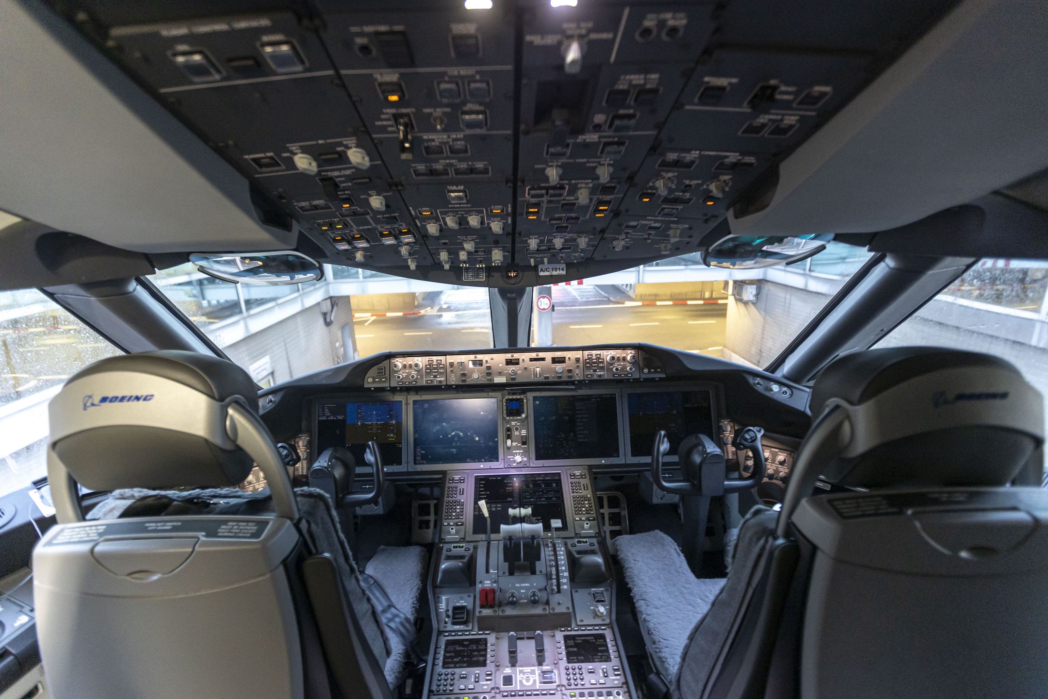 The flight deck, known as cockpit with the pilot seats and all the systems where the pilot controls the aircraft with the flight instruments, instrument panel and controls like Yokes and pedals. United Airlines Boeing 787 Dreamliner aircraft interior. Flying a 9h flight, inside a United Airlines Boeing 787 airplane on a long haul transatlantic flight. The flight took off from Chicago O'Hare International Airport and landed to Frankfurt FRA, Germany.United Airlines, Inc. is a major American airline headquartered at the Willis Tower in Chicago, Illinois, main hub at Chicago O Hare International Airport, one of the largest carriers in the world with a fleet of 952 passenger planes, member of Star Alliance aviation group.  Chicago, Illinois, United States on April 20, 2024 (Photo by Nicolas Economou/NurPhoto via Getty Images)