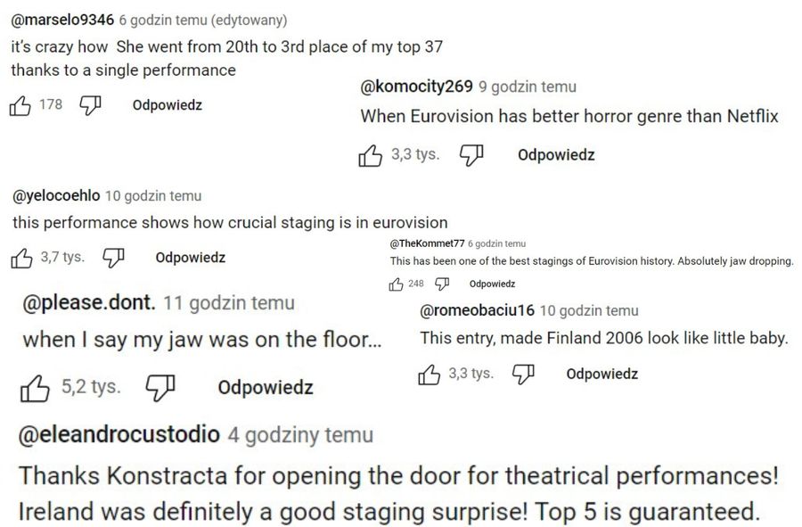 Komentarze pod filmem z występem Bambie Thug
