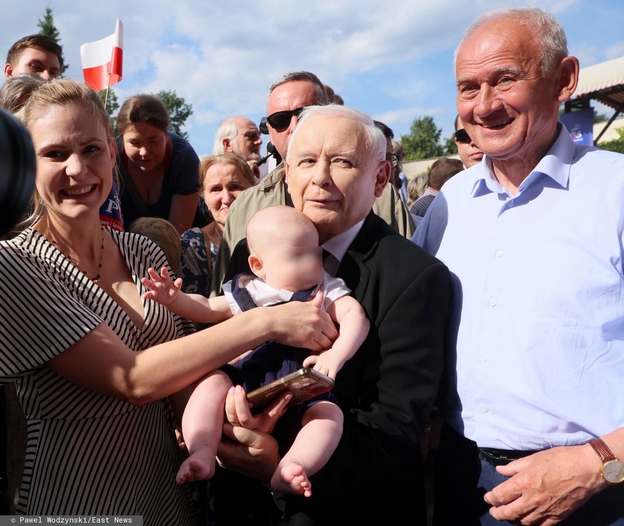 Kaczyński w Pułtusku. "Takiego dziecka nie miałem na rękach dawno"