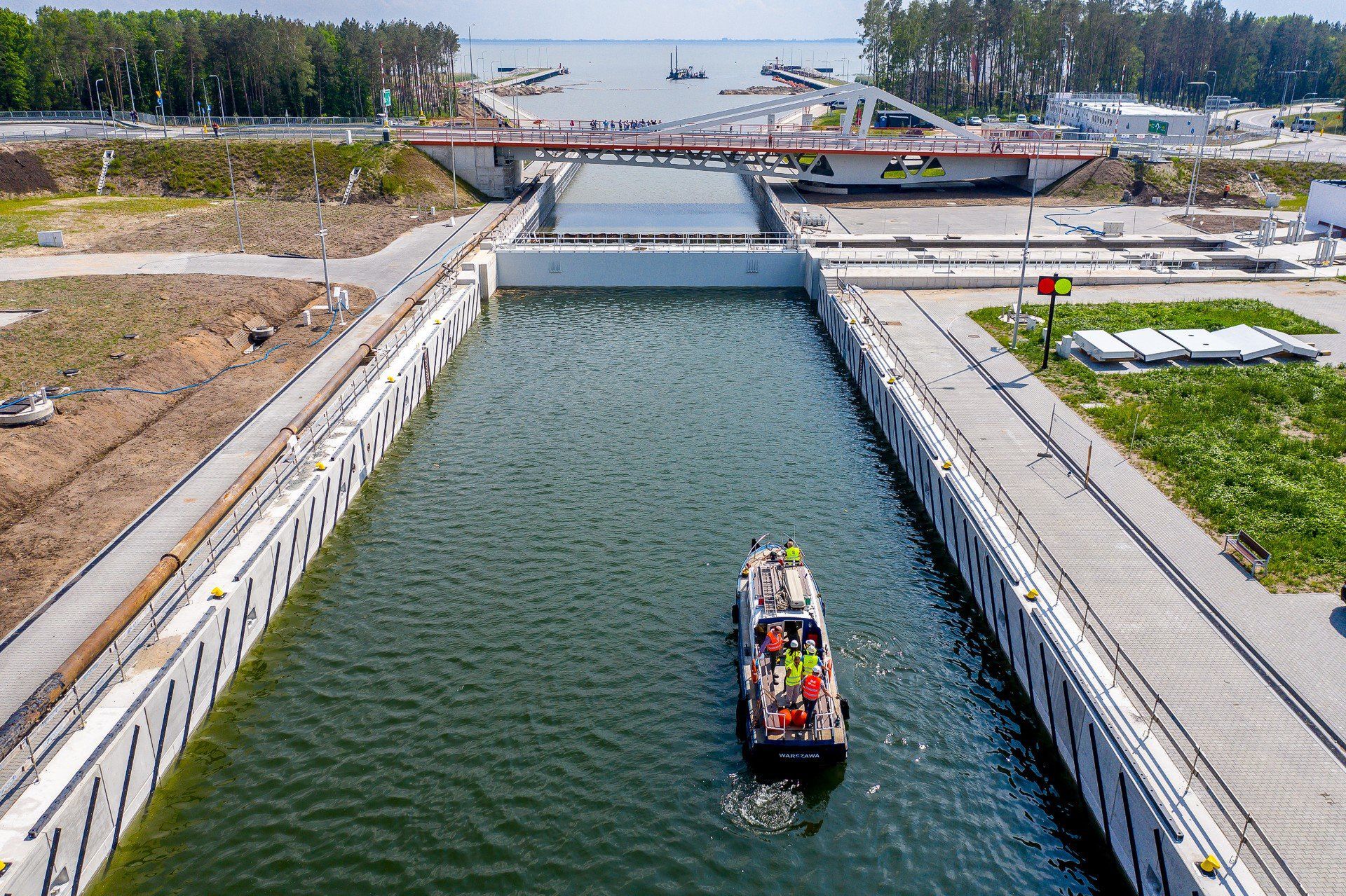 Przekop Mierzei Wiślanej. Tędy mają wpływać statki na Zalew Wiślany, i dalej, do Elbląga