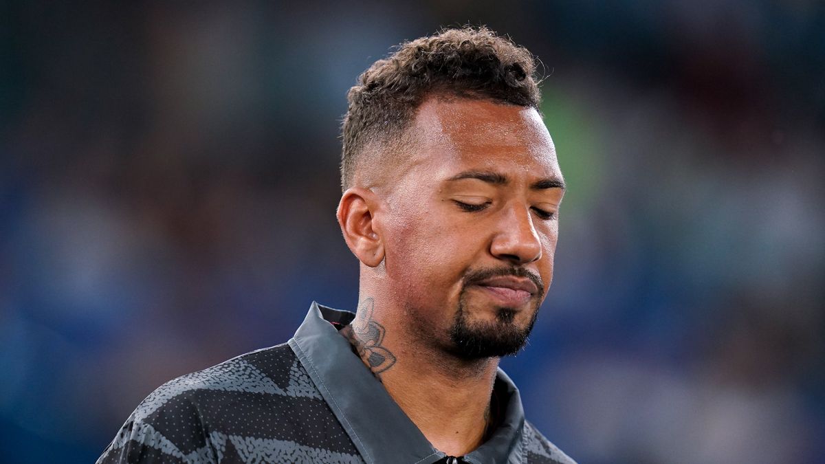 Jerome Boateng of US Salernitana with closed eyes during the Serie A TIM match between SS Lazio and US Salernitana at Stadio Olimpico on April 12, 2024 in Rome, Italy. (Photo by Giuseppe Maffia/NurPhoto via Getty Images)